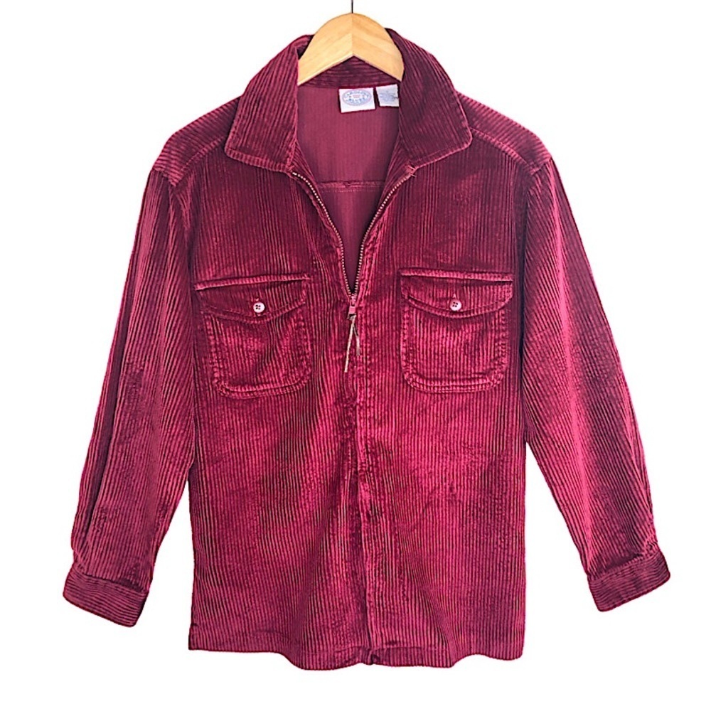 CAROLINA‎ BLUES Zip Up Corduroy Shirt Jacket with Front Pockets Vintage  Size: S